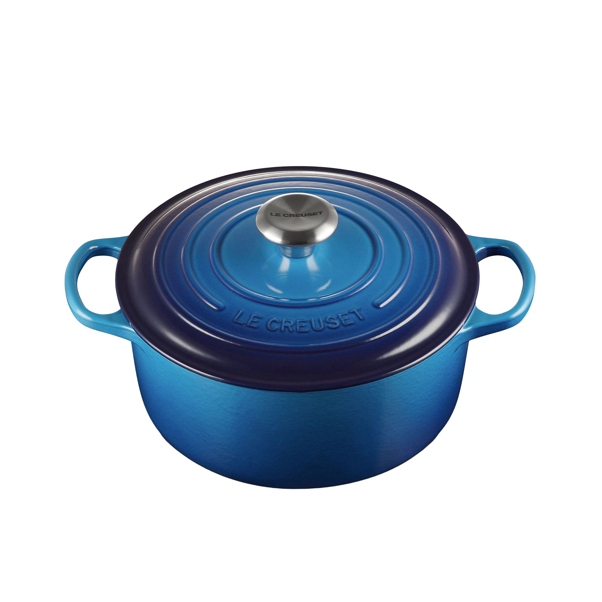 LE CREUSET ライトブルー ミルクパン 24cm Le Creuset Signature Cast Iron Round Casserole 24cm - 4.2L Azure